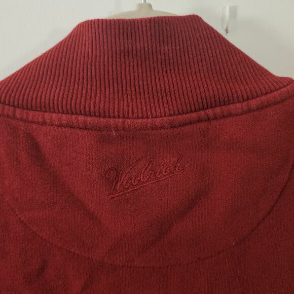 Men's Woolrich 1/4 Zip Burgundy Elbow Patch Pullover Sweatshirt Sz XL Utility - Picture 6 of 7